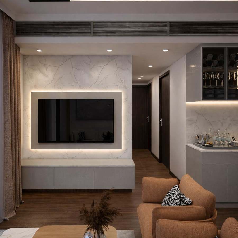 Media Wall and Bar Nook